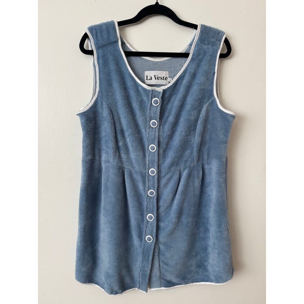 La Veste L Mini Lima Terry Cloth Towel Dress in Blue - Picture 5 of 7